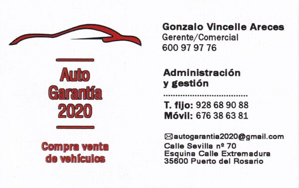 Auto Garantía 2020 Compraventas, Vehiculos ( Fuerteventura, Lasnzarote, Las Palmas Tenerife, La Palma, El Hierro, La Gomera, Islas Canarias España)