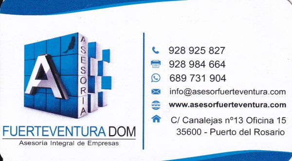 Fuerteventura DOM Administración, Asesoría, Contable, Empresas, Fiscal, Gestión, Laboral, Mercantil, Autónomo (Puerto del Rosario Fuerteventura Islas Canarias España)